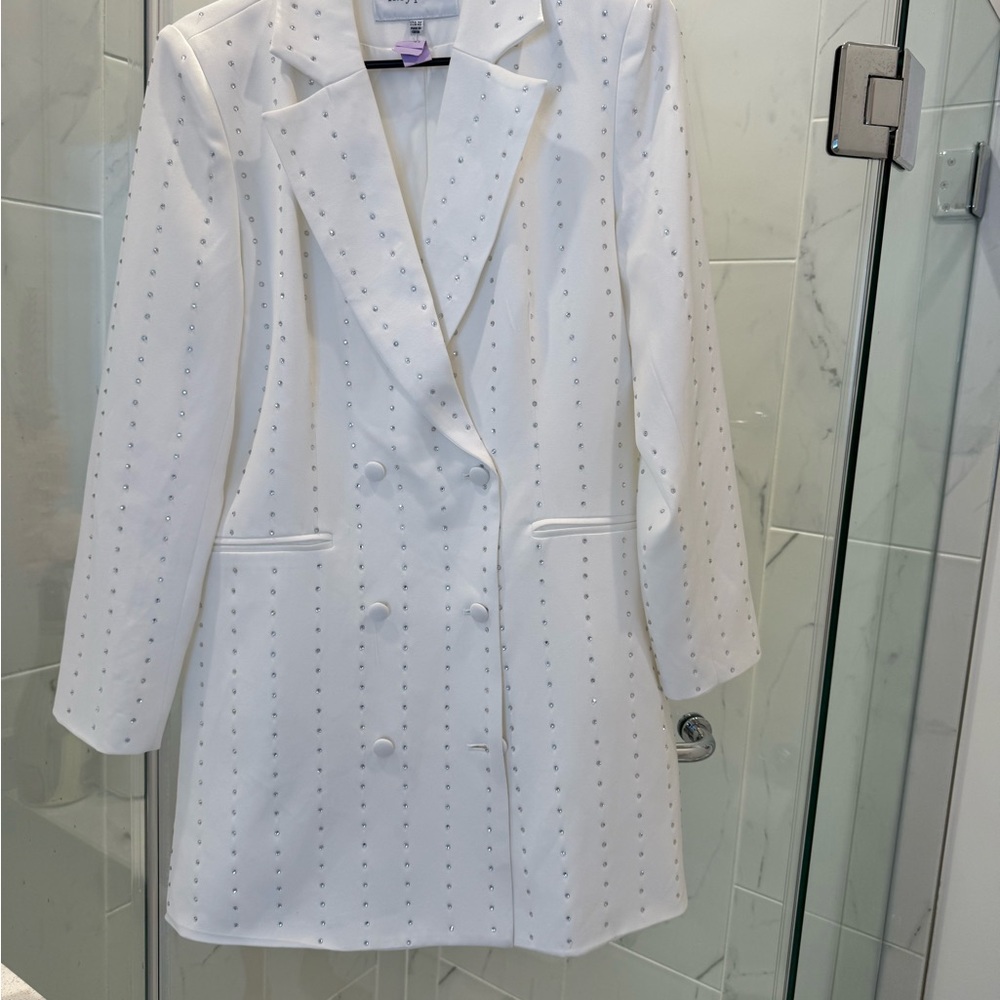 Lucy Paris Cream Blazer with Silver Details M